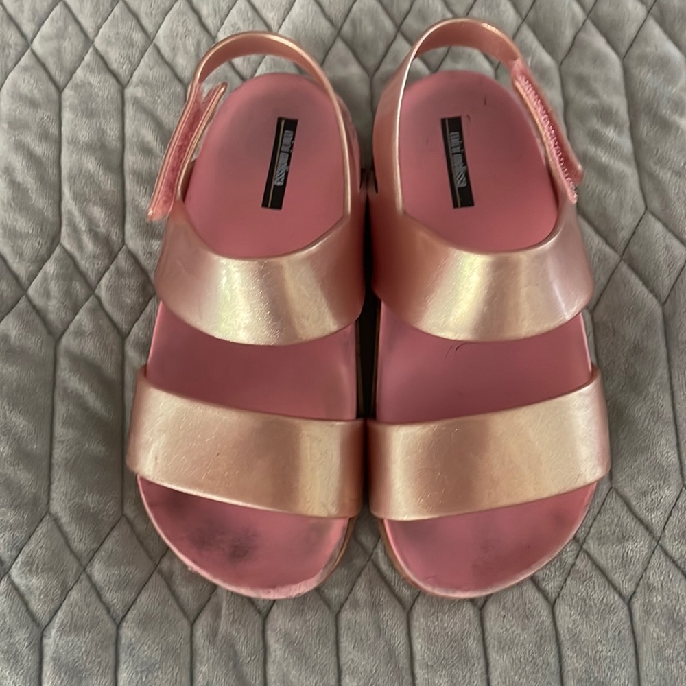 Mini Melissa pink and gold sandals, size 11